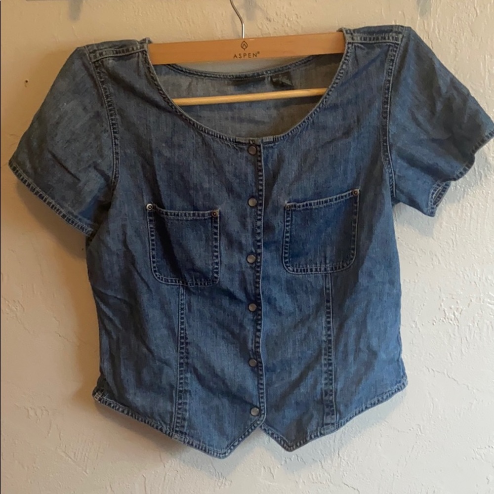 Pearls snap Jean shirt